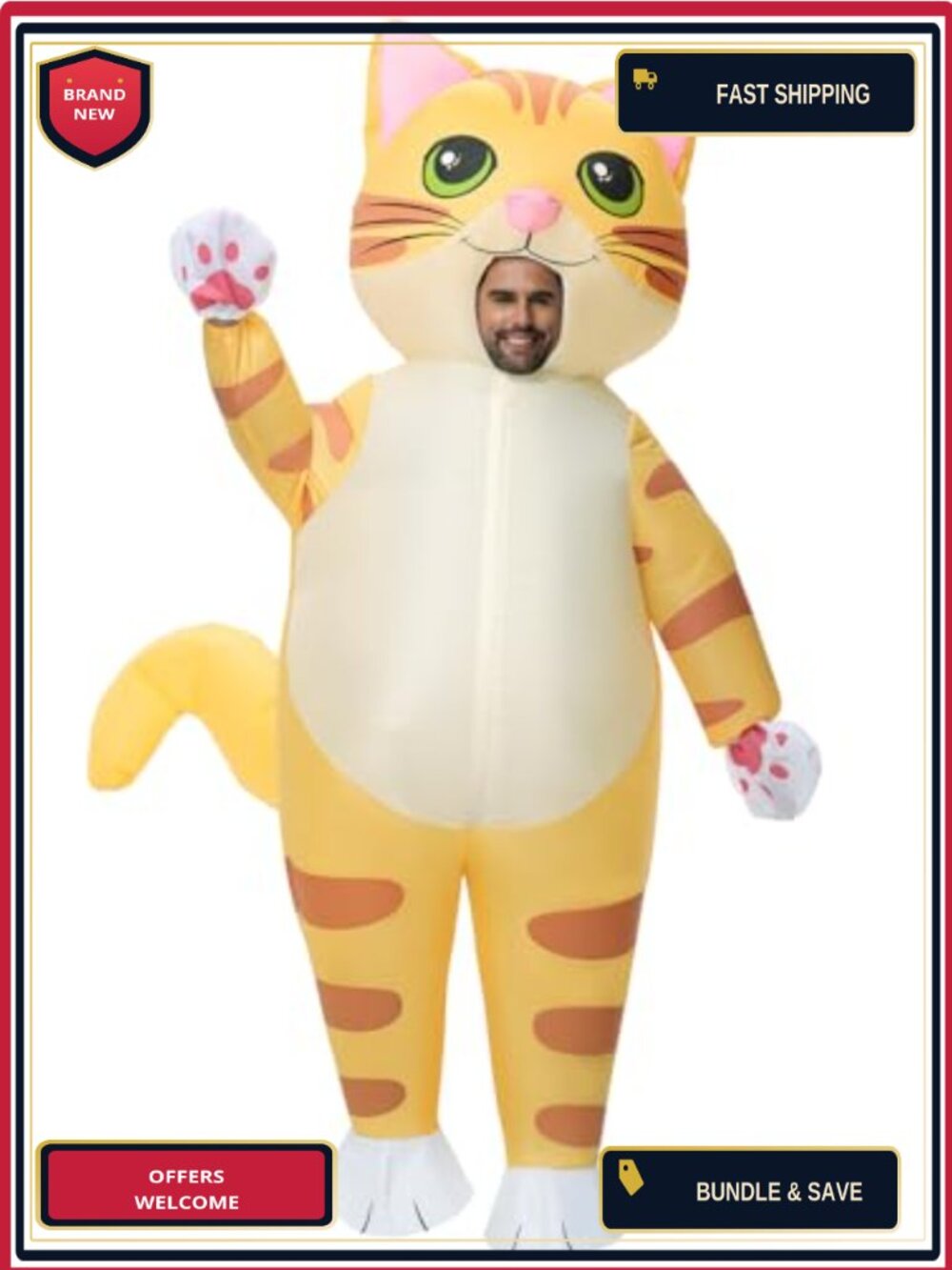 Inflatable Cat Costume Adult Christmas Halloween Blow Up Animal Costume